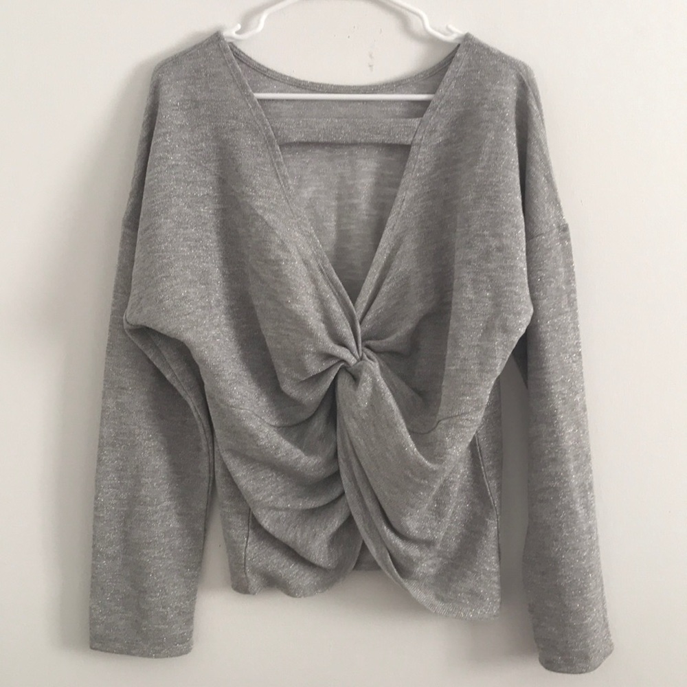 NWT Sprakle grey intricate back top